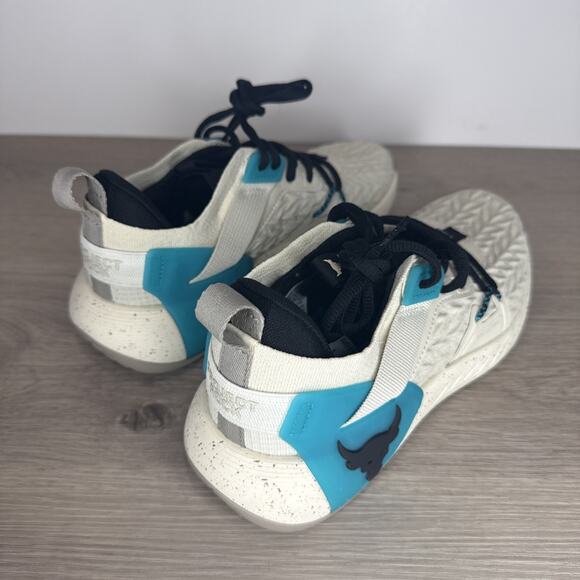 New Under Armour Project Rock 6 Training Shoes Men\'s Size 7.5 Tan Teal 3026534 main image 13